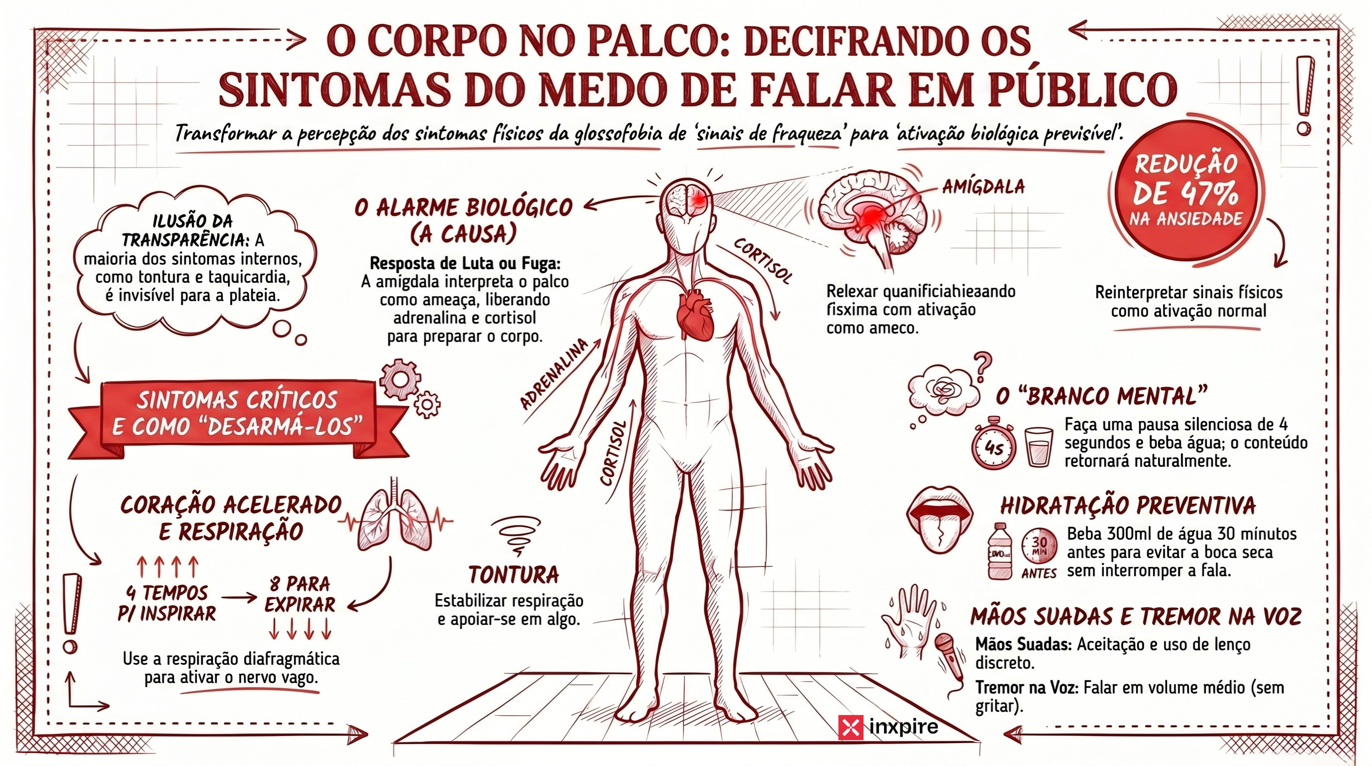 7 sintomas físicos do medo de falar em público!