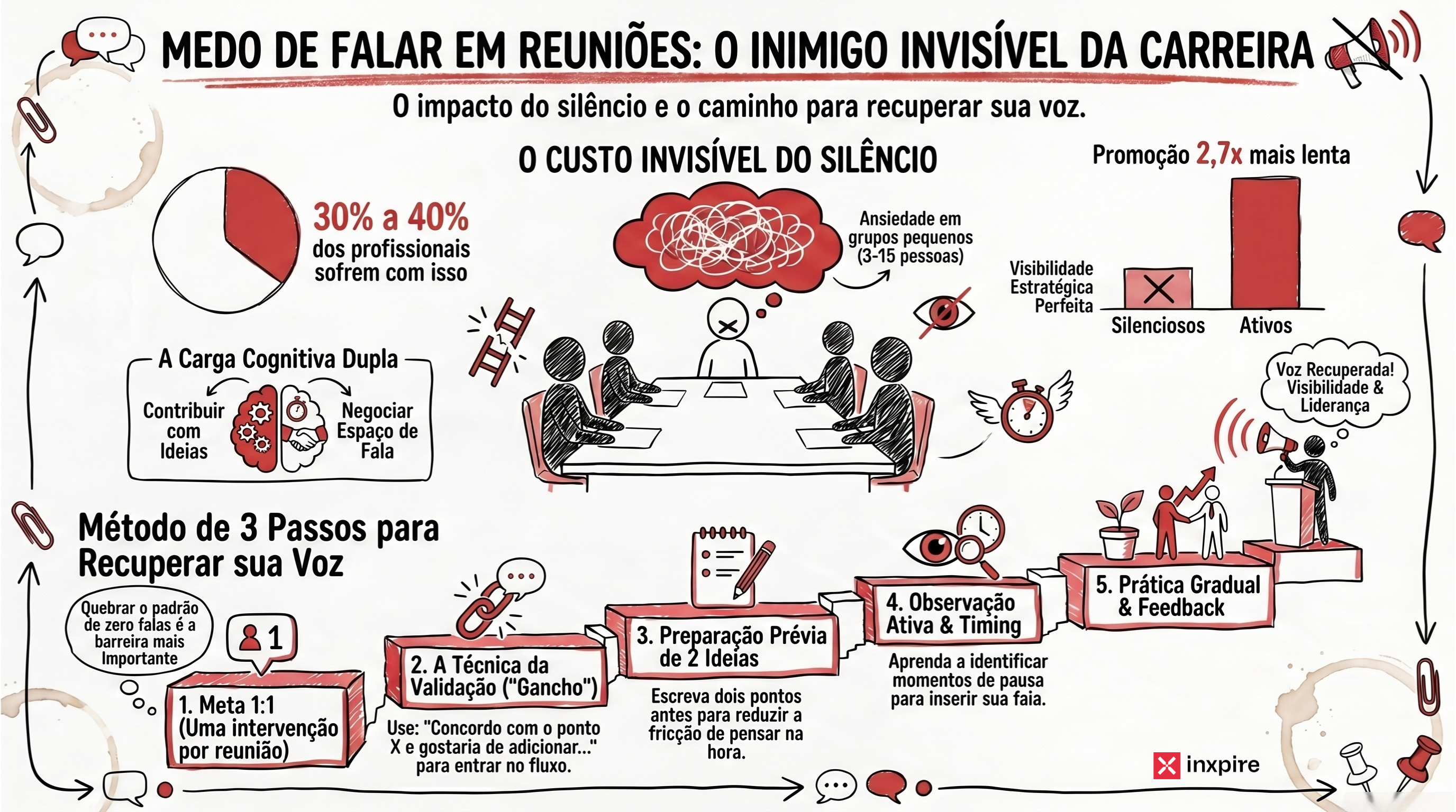 Medo de falar em reuniões pequenas: o problema invisível que sabota carreiras inteiras