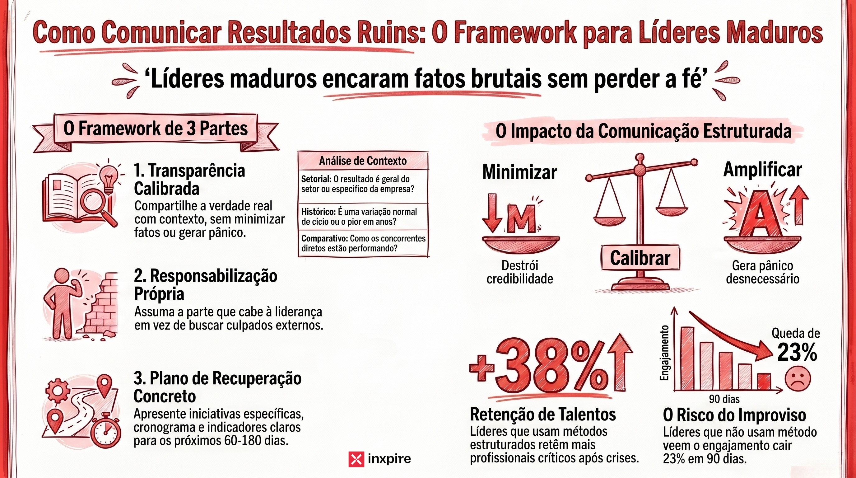 Como comunicar resultados ruins para o time: o framework de 7 partes que protege a liderança em momentos críticos